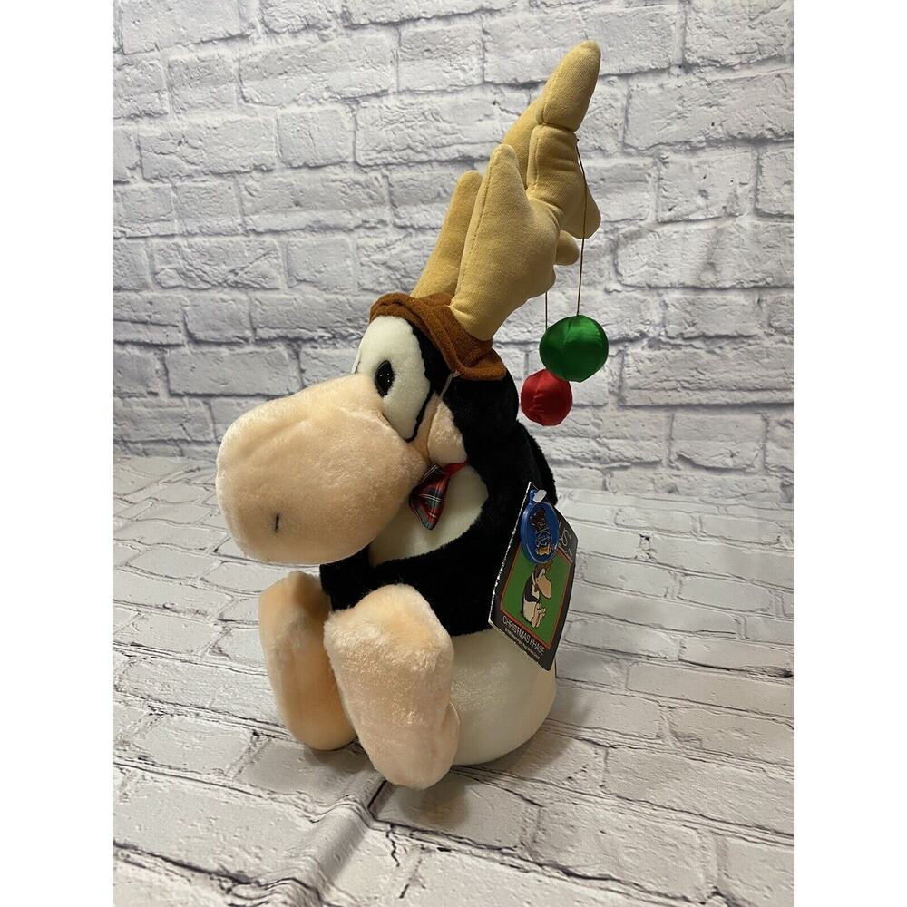 Vintage 1985 Plush Opus Penguin Christmas Reindeer Bloom County Dakin W Tags **